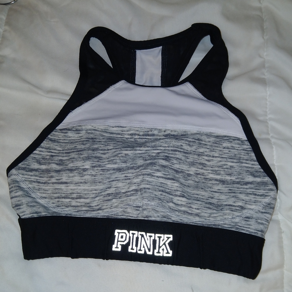 Victoria's Secret PINK Black and Gray Sports Bra